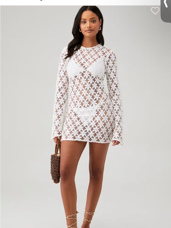 Beach Riot Other - Beach Riot Goldie Dress White Lace Mini Cover Up Size Medium Resort Bridal